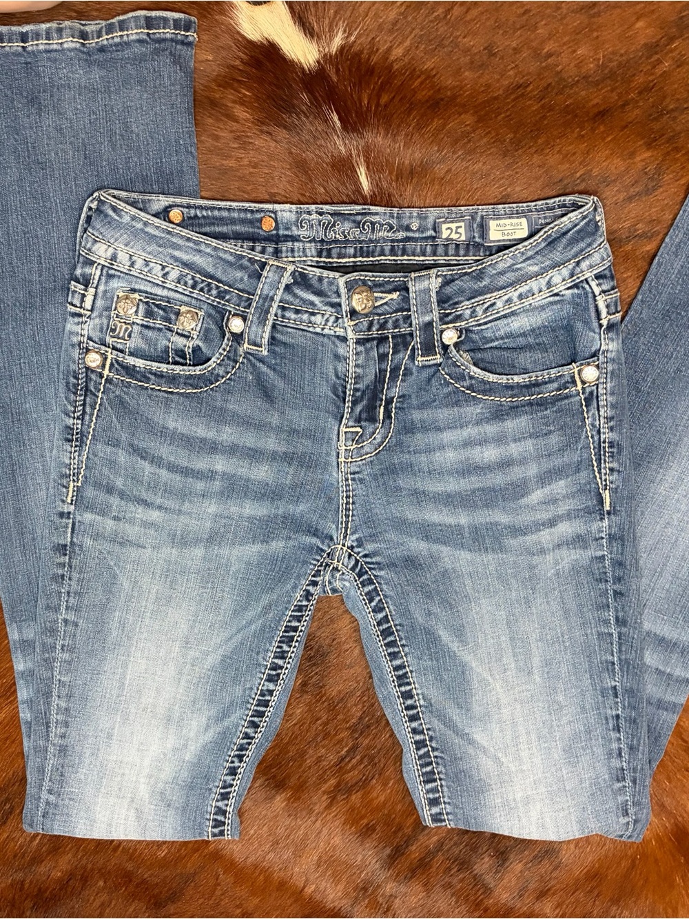 Miss Me Light Blue Faded Boot Cut Jeans